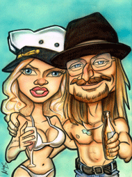 Kid Rock and Pamela Anderson by stan stanton